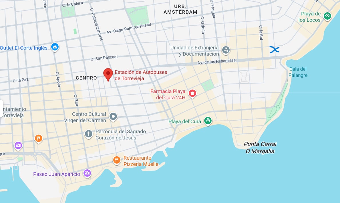 Buszmegálló Torreviejában